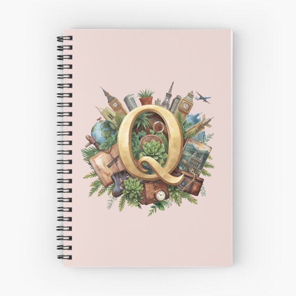 Item preview, Adventure Awaits – Letter Q Vintage Travel Monogram | Quest, Quiet Roads & Quirky Destinations designed and sold by AmenAlways.