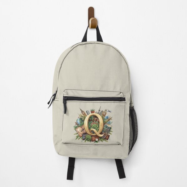 Item preview, Adventure Awaits – Letter Q Vintage Travel Monogram | Quest, Quiet Roads & Quirky Destinations designed and sold by AmenAlways.