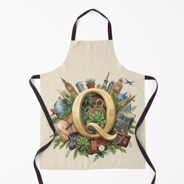 Item preview, Adventure Awaits – Letter Q Vintage Travel Monogram | Quest, Quiet Roads & Quirky Destinations designed and sold by AmenAlways.