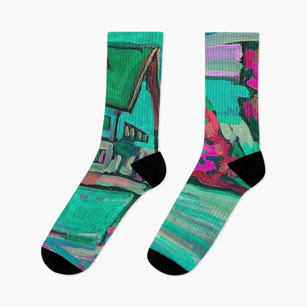 Item preview, Two Houses in Aqua by Wassily Kandinsky designed and sold by tomorrowsart.