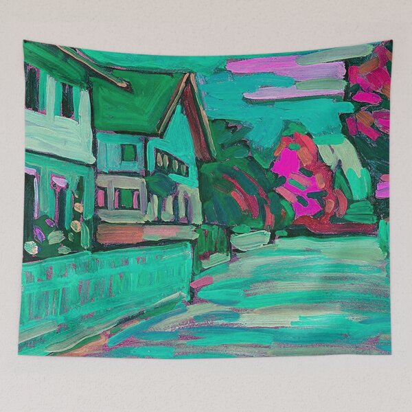 Item preview, Two Houses in Aqua by Wassily Kandinsky designed and sold by tomorrowsart.