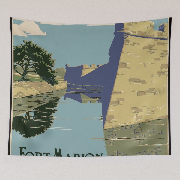 Item preview, Vintage Fort Marion Poster | WPA Style Art | Castillo de San Marcos Print | St. Augustine Florida Historic Landmark | National Park designed and sold by artofuniverse.