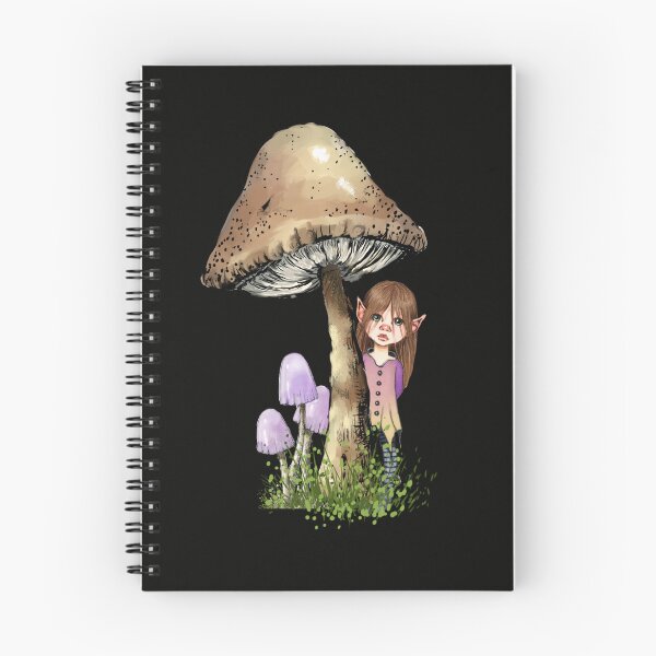 Item preview, Elfin Pixie Girl With Giant Mushrooms or Toadstools designed and sold by JoyfulWhimsy.