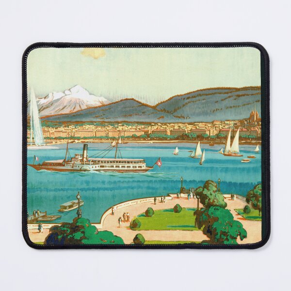 Item preview, Vintage Geneva Travel Poster 1906 | Art Nouveau Style | J. de la Nézière Print | Swiss Tourism History | Antique Wall Art Decor designed and sold by artofuniverse.