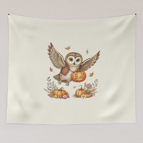 Item preview, Pumpkin Owl’s Halloween Flight designed and sold by Pasteltone.