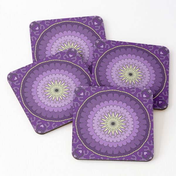 Item preview, Heart Bloom Mandala – Purple Psychedelic Boho Pattern Art designed and sold by okayamberart.