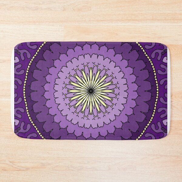 Item preview, Heart Bloom Mandala – Purple Psychedelic Boho Pattern Art designed and sold by okayamberart.