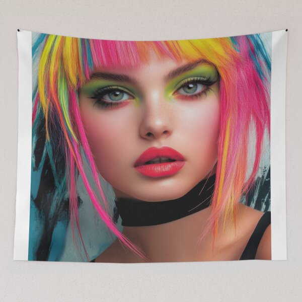 Item preview, Vibrant hair and makeup art display designed and sold by anytka.