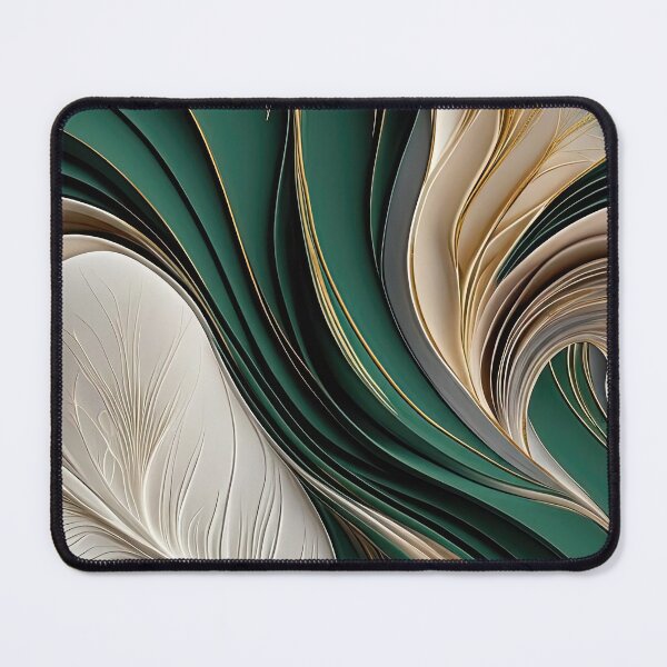 Item preview, Golden Air – Emerald & Gold Flowing Abstract designed and sold by FutureImaging.