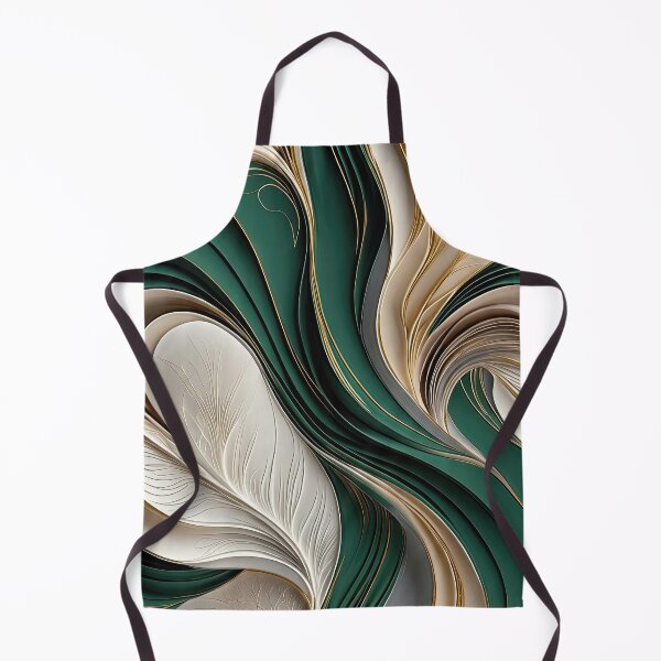 Item preview, Golden Air – Emerald & Gold Flowing Abstract designed and sold by FutureImaging.