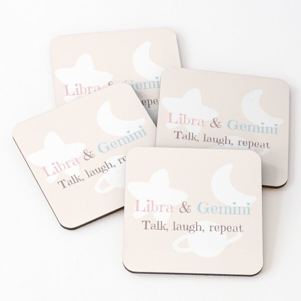Item preview, Libra & Gemini Talk Laugh Repeat | Zodiac Friendship Design designed and sold by RoraLily.