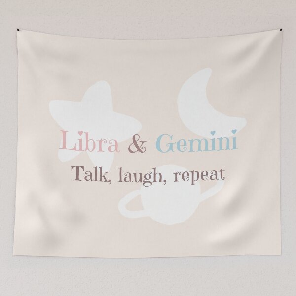 Item preview, Libra & Gemini Talk Laugh Repeat | Zodiac Friendship Design designed and sold by RoraLily.
