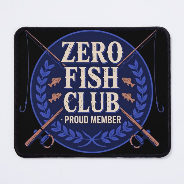 Item preview, Funny Fishing Fail – Zero Fish Club Retro Emblem Design designed and sold by CrunchyGoats.