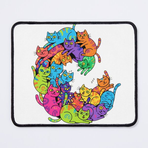 Item preview, Vibrant Cat Pile Chubby Kawaii Cat Tower Happy Colorful Feline Stack designed and sold by meesub.