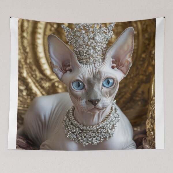 Item preview, Sphynx cat with crown and jewelry designed and sold by anytka.