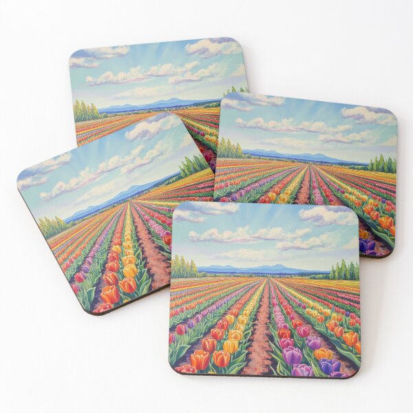 Item preview, Vibrant tulip field under sky designed and sold by anytka.