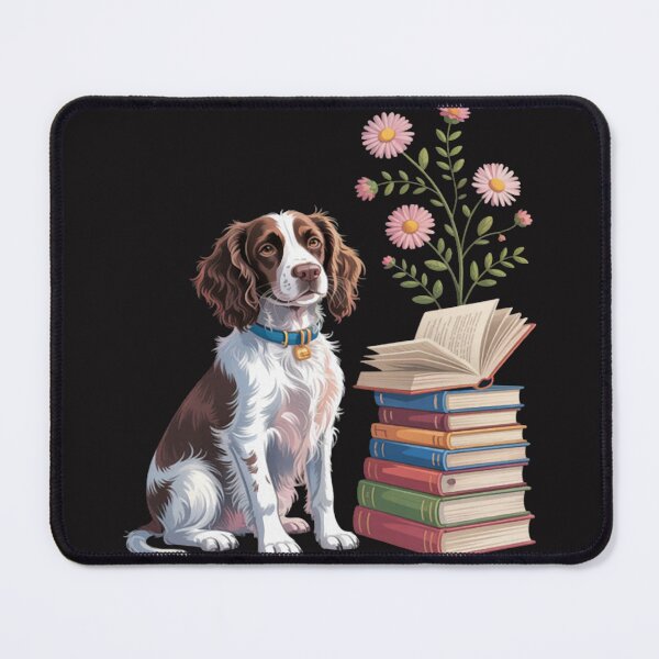 Item preview, English Springer Spaniel Sprocker Book Reading Flowers designed and sold by JosephMelendez6.