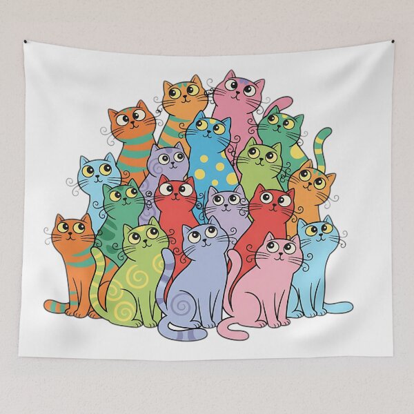 Item preview, Join the Colorful Kawaii Cat Crew for a Chubby Pop Art Party of Pure Feline Joy! designed and sold by meesub.