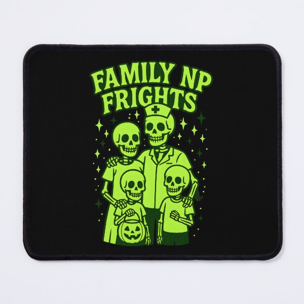 Item preview, Family NP Frights Black Halloween Shirt | Neon Green Funny Family Nurse Practitioner Skeleton T-Shirt designed and sold by ClinicalHubs.