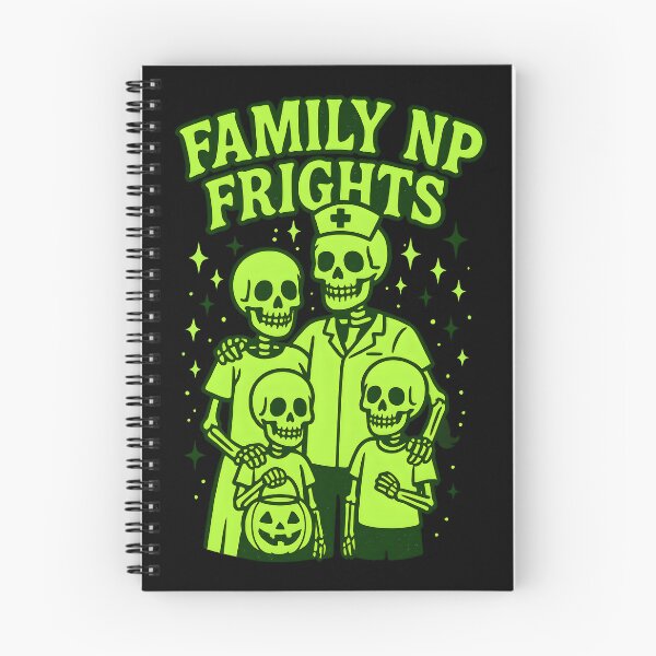 Item preview, Family NP Frights Black Halloween Shirt | Neon Green Funny Family Nurse Practitioner Skeleton T-Shirt designed and sold by ClinicalHubs.
