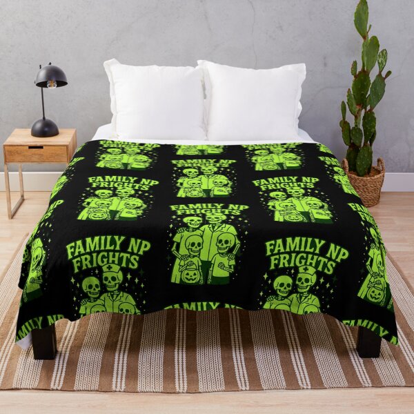 Item preview, Family NP Frights Black Halloween Shirt | Neon Green Funny Family Nurse Practitioner Skeleton T-Shirt designed and sold by ClinicalHubs.