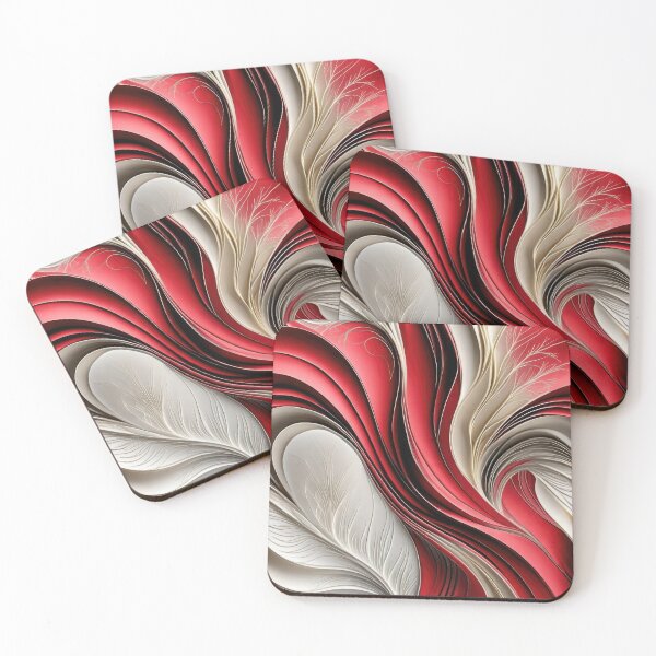 Item preview, Golden Air – Cranberry & Champagne Flowing Abstract Pillow designed and sold by FutureImaging.