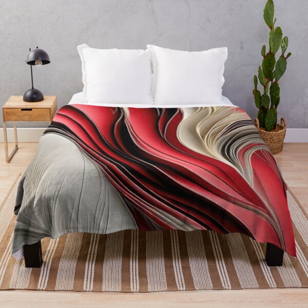 Item preview, Golden Air – Cranberry & Champagne Flowing Abstract Pillow designed and sold by FutureImaging.