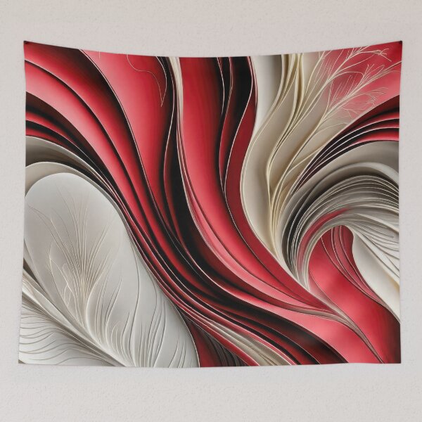 Item preview, Golden Air – Cranberry & Champagne Flowing Abstract Pillow designed and sold by FutureImaging.