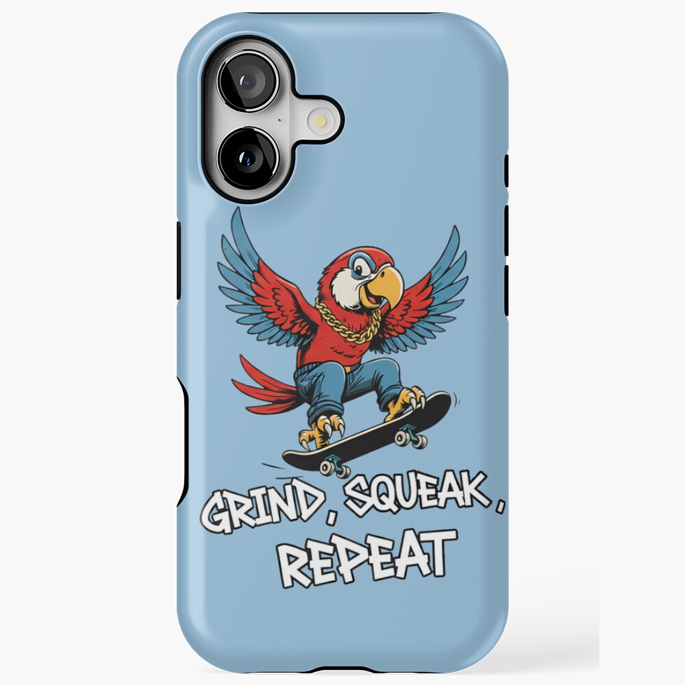 iPhone Tough Case - Parrot Skater Grind Squeak Repeat