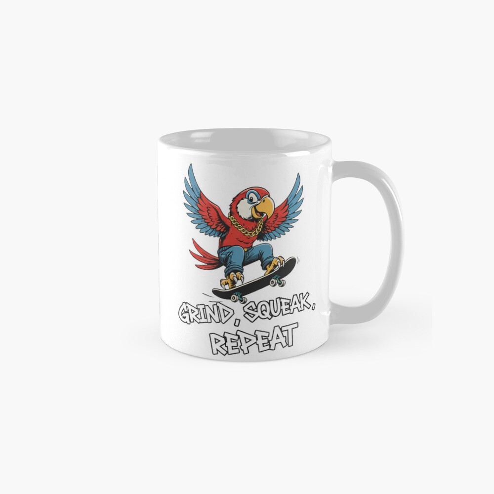 Classic Mug — Parrot Skater Grind Squeak Repeat