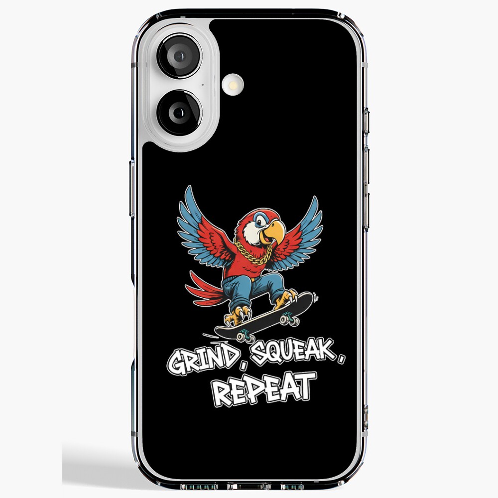 Skater Life Parrot Grind Squeak Repeat iPhone Soft Case