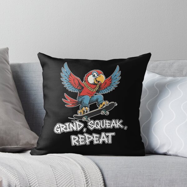 Artikelvorschau, Skater Life Parrot Grind Squeak Repeat entworfen und verkauft von Magic Pixels Shop.