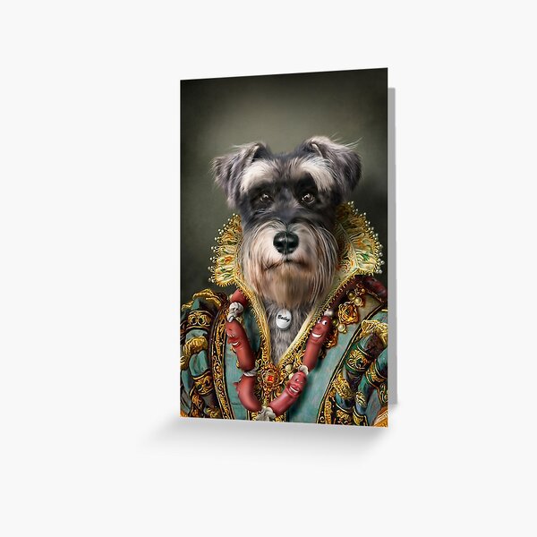 Schnauzer Portrait - Bailey Greeting Card