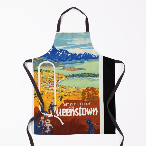 Item preview, Vintage Queenstown Travel Poster | Art Deco Style | Mid-20th Century | New Zealand Tourism | Vibrant Mountain Landscape designed and sold by artofuniverse.