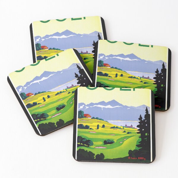 Item preview, Vintage Golf Travel Poster | Lausanne Switzerland Art Deco Print | 1920s-1930s Style Landscape | Golfing Alps Wall Art designed and sold by artofuniverse.