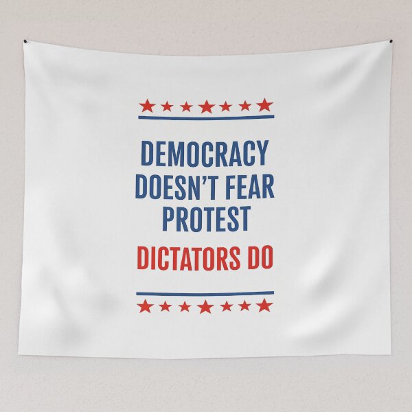 Item preview, No Kings in America Protest Sign | Democracy Doesn’t Fear Protest Printable Poster Anti-Trump Wall Art designed and sold by Dutenarafi.