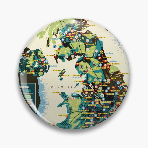 Item preview, Vintage Mid-Century Map Art | Great Britain Industrial Resources | Historical Wall Decor Poster | Retro UK Economic Illustration designed and sold by artofuniverse.