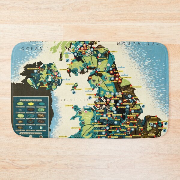 Item preview, Vintage Mid-Century Map Art | Great Britain Industrial Resources | Historical Wall Decor Poster | Retro UK Economic Illustration designed and sold by artofuniverse.
