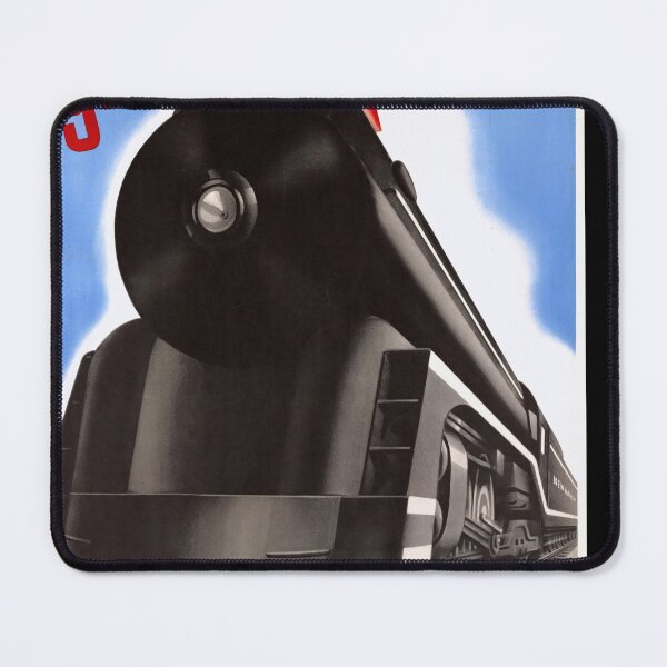 Item preview, Vintage Art Deco Train Poster | New Haven Railroad | Streamlined Steam Locomotive | Greater Power | 1930s Transportation Art designed and sold by artofuniverse.