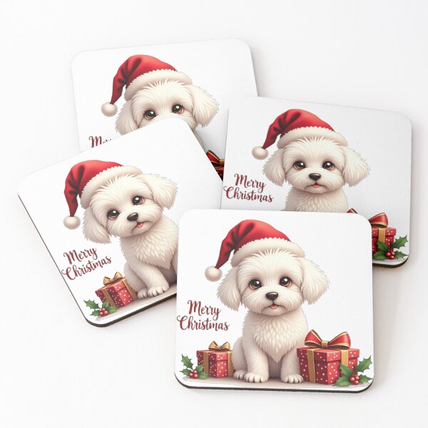 Item preview,  Merry Christmas, adorable maltese puppy with presents designed and sold by nicnacc.