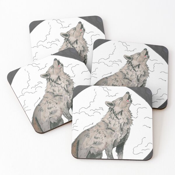 Aperçu de l'œuvre Loup hurlant créée et vendue par Art for Cheddar .