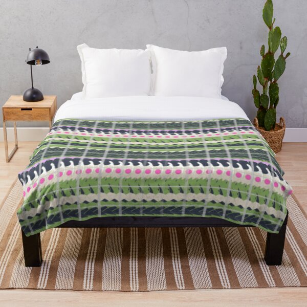 Item preview, Modern Abstract Textile Print | Bohemian Stripe Repeat Pattern | Muted Nature & Bright Dots 1 designed and sold by Quill-Design.
