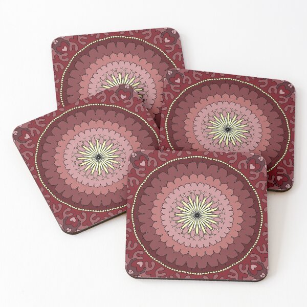 Item preview, Heart Bloom Mandala – Red Psychedelic Boho Pattern Art designed and sold by okayamberart.