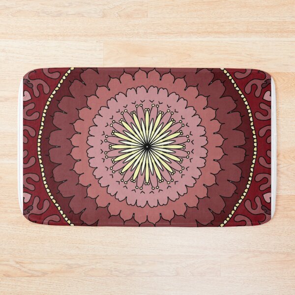Item preview, Heart Bloom Mandala – Red Psychedelic Boho Pattern Art designed and sold by okayamberart.