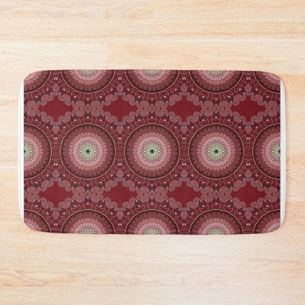 Item preview, Heart Bloom Mandala – Red Psychedelic Boho Pattern Art designed and sold by okayamberart.