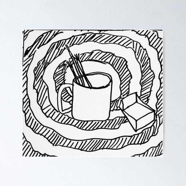 a cup of brushes Poster