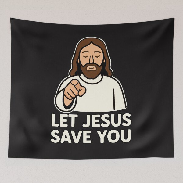 Item preview,  Jesus pointing out saying, let Jesus save you. designed and sold by JamesDunican.