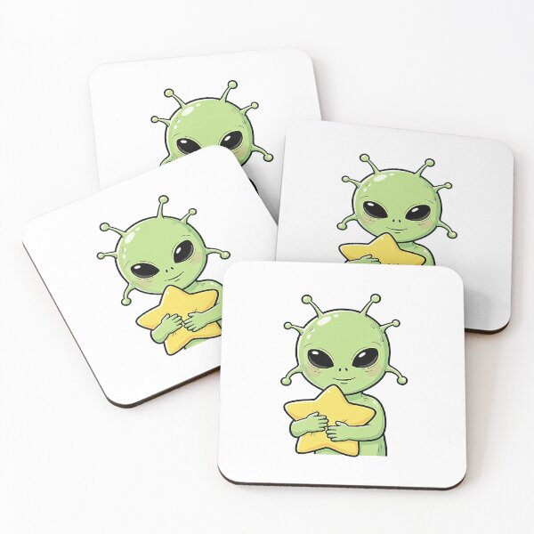Item preview, Sleepy Alien Hugging Star Pillow | Cute Cozy Space Vibe Sticker | Watercolor Alien Design designed and sold by EverStitchStudio ★★★★★.