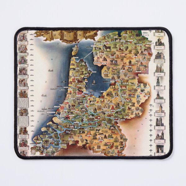 Item preview, Vintage 1937 Holland Map Art | Jo Spier Illustrated Poster | Dutch Culture & History | Whimsical Cartography | Historical Decor designed and sold by artofuniverse.