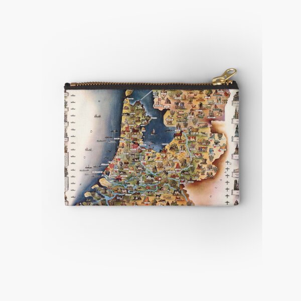 Item preview, Vintage 1937 Holland Map Art | Jo Spier Illustrated Poster | Dutch Culture & History | Whimsical Cartography | Historical Decor designed and sold by artofuniverse.